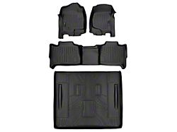 SmartLiner Smart Coverage Custom Fit Front, 2nd Row Floor and Cargo Liners; Behind 2nd Row; Black (07-14 Tahoe)