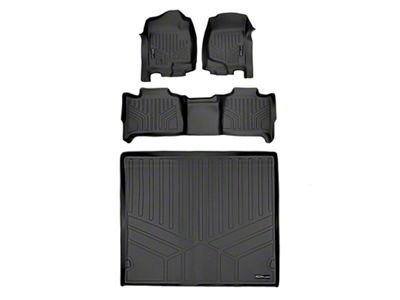 SmartLiner Smart Coverage Custom Fit Front, 2nd Row Floor and Cargo Liners; Behind 2nd Row; Black (07-08 Tahoe w/o Third Row Seats)