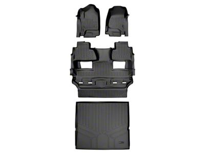 SmartLiner Smart Coverage Custom Fit Front, 2nd Row Floor and Cargo Liners; Behind 2nd Row; Black (15-20 Tahoe w/ 2nd Row Bucket Seats)