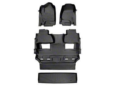 SmartLiner Smart Coverage Custom Fit Front, 2nd Row Floor and Cargo Liners; Behind 3rd Row; Black (15-20 Tahoe w/ 2nd Row Bucket Seats)