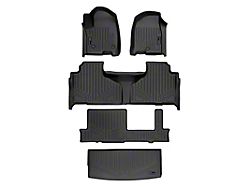 SmartLiner Smart Coverage Custom Fit Front, 2nd Row, 3rd Row Floor and Cargo Liners; Behind 3rd Row; Black (21-26 Yukon w/ 2nd Row Bench Seat)