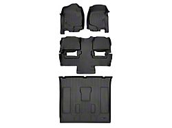 SmartLiner Smart Coverage Custom Fit Front, 2nd Row Floor and Cargo Liners; Behind 2nd Row; Full Floor Coverage; Black (11-14 Yukon w/ 2nd Row Bucket Seats, Excluding Hybrid)