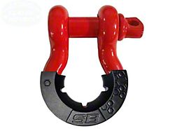 Smittybilt 3/4-Inch D-Ring Shackle with Isolator; Gloss Red 