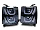 Dual Halo Projector Headlights; Gloss Black Housing; Smoked Lens (14-15 Silverado 1500)