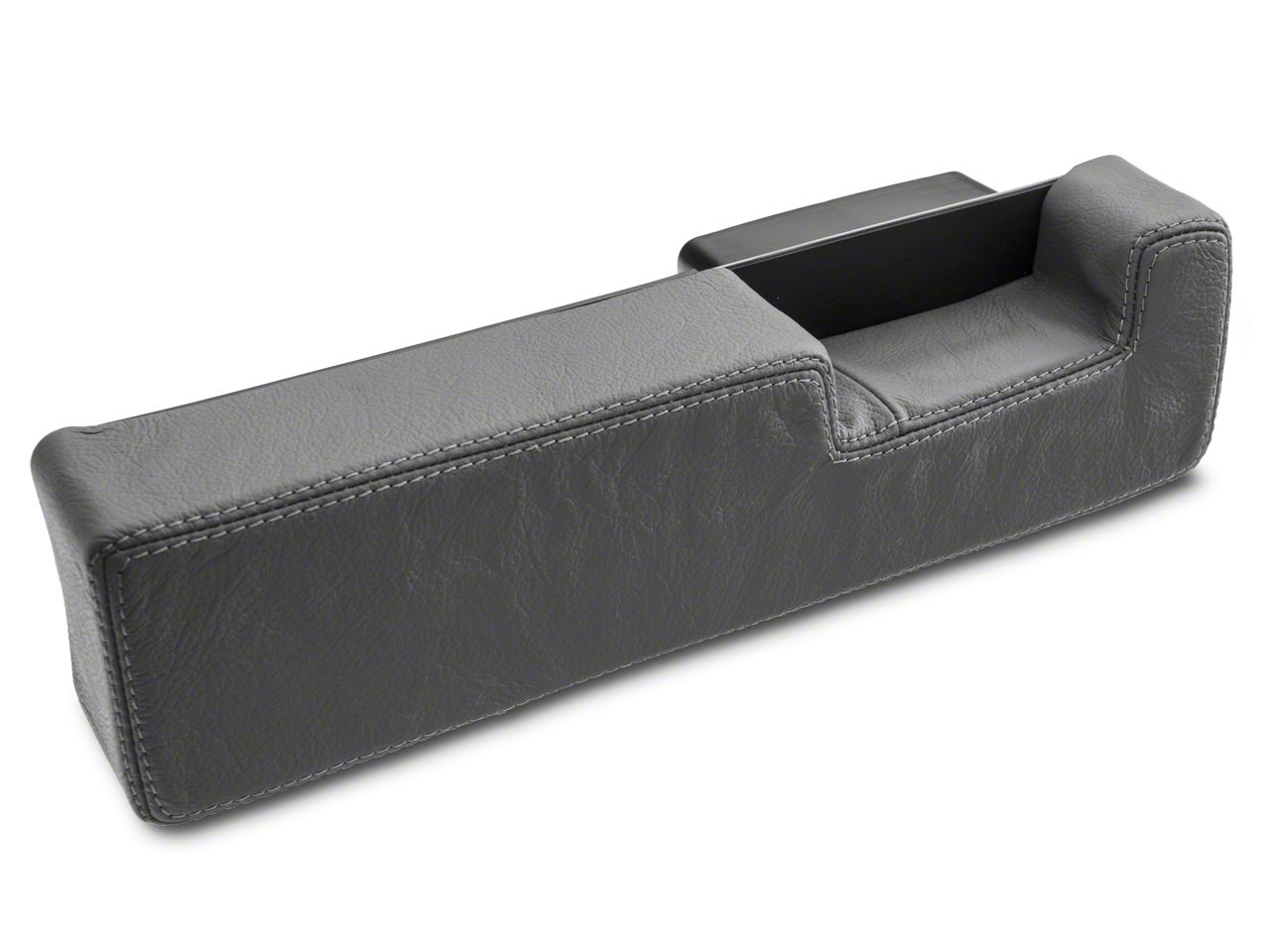 Pieliz PU Leather Door Panel Armrest Cover For Ford F150 Lariat (2015-2018) – Gray With Black Stitch