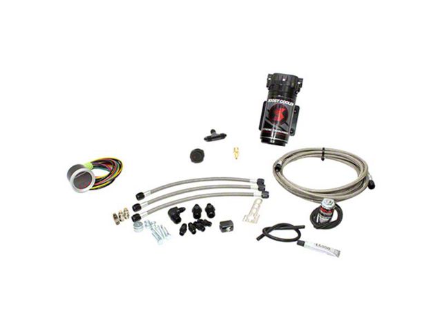 Snow Performance Stage 2.5 Boost Cooler without Tank; Stainless Steel Braided Line (07-24 6.6L Duramax Sierra 3500 HD)