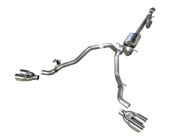 Solo Performance Mach 40 Dual Exhaust System with Polished Tips; Side Exit (14-18 5.3L Sierra 1500)