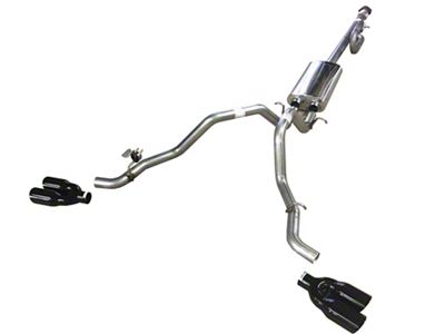 Solo Performance Mach 44 Dual Exhaust System with Black Tips; Side Exit (14-18 5.3L Sierra 1500)