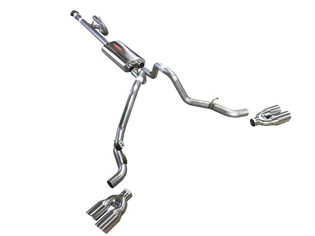 Solo Performance Mach 44 Dual Exhaust System with Polished Tips; Side Exit (14-18 5.3L Sierra 1500)