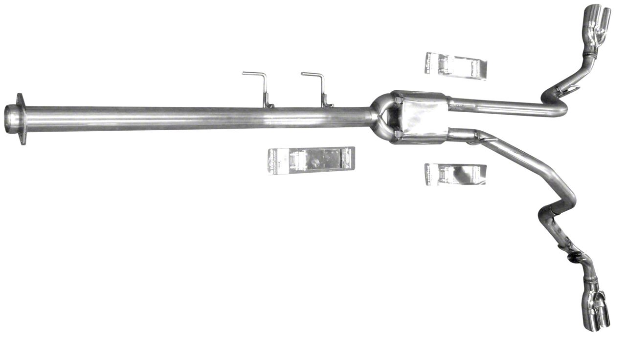 Dual 2.5" Stainless Steel Cat-Back Exhaust Muffler System For 2011-2014 Ford F150 3.5L EcoBoost