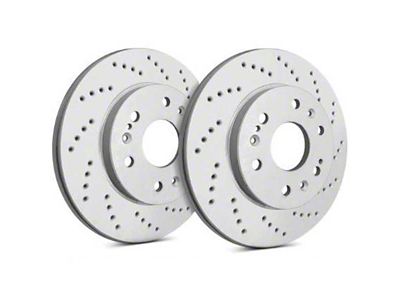 SP Performance Cross-Drilled 6-Lug Rotors with Gray ZRC Coating; Rear Pair (21-22 Canyon)