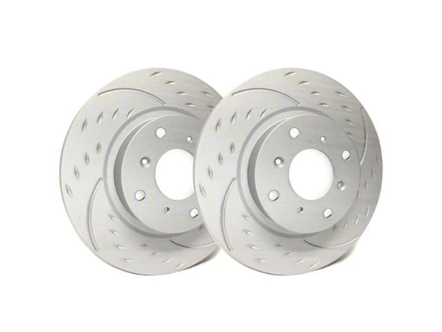 SP Performance Diamond Slot 6-Lug Rotors with Gray ZRC Coating; Rear Pair (21-22 Canyon)