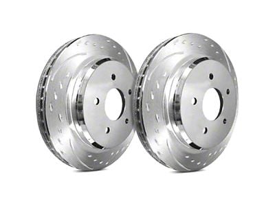 SP Performance Diamond Slot 6-Lug Rotors with Silver Zinc Plating; Front Pair (21-22 Canyon)