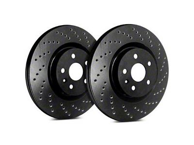 SP Performance Cross-Drilled 6-Lug Rotors with Black Zinc Plating; Front Pair (21-22 Colorado)