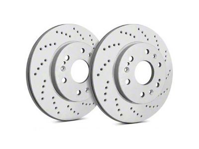 SP Performance Cross-Drilled 6-Lug Rotors with Gray ZRC Coating; Rear Pair (21-22 Colorado)