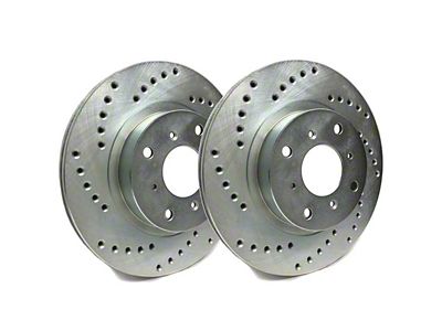 SP Performance Cross-Drilled 6-Lug Rotors with Silver Zinc Plating; Front Pair (21-22 Colorado)
