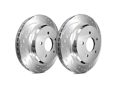 SP Performance Diamond Slot 6-Lug Rotors with Silver Zinc Plating; Front Pair (21-22 Colorado)