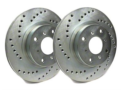 SP Performance Cross-Drilled 6-Lug Rotors with Silver ZRC Coated; Front Pair (99-06 Silverado 1500 w/o Rear Drum Brakes)