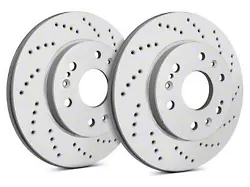 SP Performance Cross-Drilled Rotors with Gray ZRC Coating; Rear Pair (04-14 F-150; 15-20 F-150 w/ Manual Parking Brake)