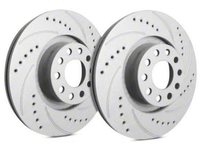 SP Performance Cross-Drilled and Slotted Rotors with Gray ZRC Coating; Front Pair (04-08 2WD/4WD F-150)