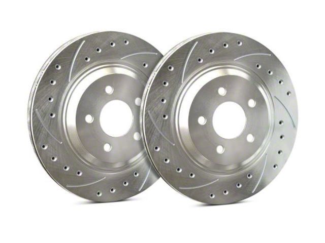 SP Performance Cross-Drilled and Slotted Rotors with Silver Zinc Plating; Front Pair (02-18 RAM 1500)