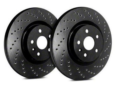 SP Performance Cross-Drilled 6-Lug Rotors with Black ZRC Coated; Front Pair (91-96 4WD Dakota; 97-02 Dakota)