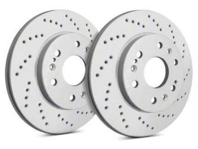 SP Performance Cross-Drilled 6-Lug Rotors with Gray ZRC Coating; Front Pair (91-96 4WD Dakota; 97-02 Dakota)