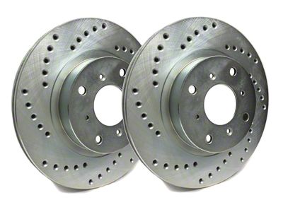 SP Performance Cross-Drilled 6-Lug Rotors with Silver ZRC Coated; Front Pair (91-96 4WD Dakota; 97-02 Dakota)