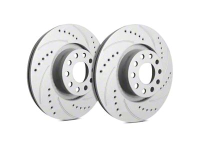 SP Performance Cross-Drilled and Slotted 5-Lug Rotors with Gray ZRC Coating; Front Pair (05-11 Dakota)