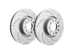 SP Performance Cross-Drilled and Slotted 5-Lug Rotors with Gray ZRC Coating; Front Pair (05-11 Dakota)
