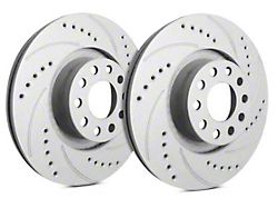 SP Performance Cross-Drilled and Slotted 6-Lug Rotors with Gray ZRC Coating; Front Pair (91-96 2WD Dakota)