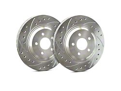 SP Performance Cross-Drilled and Slotted 5-Lug Rotors with Silver ZRC Coating; Front Pair (05-11 Dakota)