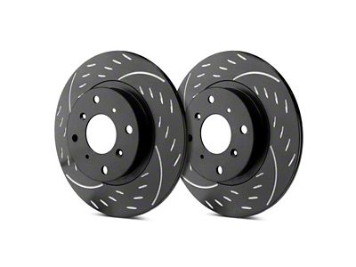 SP Performance Diamond Slot 5-Lug Rotors with Black ZRC Coating; Front Pair (05-11 Dakota)
