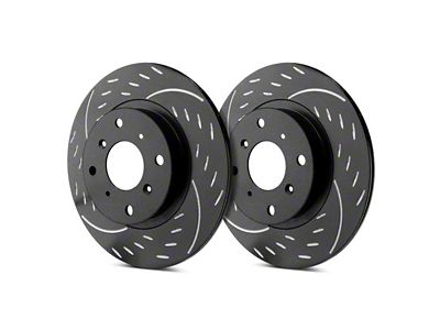 SP Performance Diamond Slot 5-Lug Rotors with Black ZRC Coated; Front Pair (05-11 Dakota)