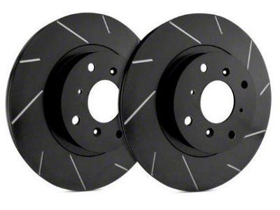 SP Performance Diamond Slot 5-Lug Rotors with Black ZRC Coated; Front Pair (87-90 4WD Dakota)