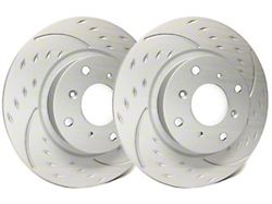 SP Performance Diamond Slot 6-Lug Rotors with Gray ZRC Coating; Front Pair (91-96 4WD Dakota; 97-02 Dakota)
