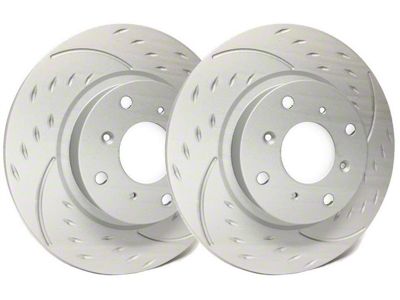 SP Performance Diamond Slot 6-Lug Rotors with Gray ZRC Coating; Front Pair (91-96 4WD Dakota; 97-02 Dakota)