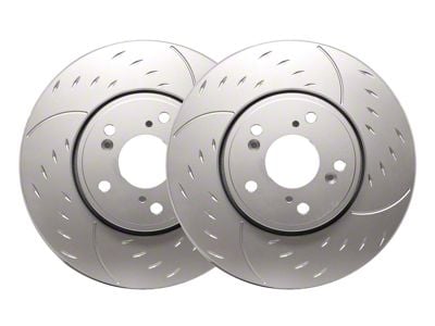 SP Performance Diamond Slot 6-Lug Rotors with Silver ZRC Coated; Front Pair (91-96 4WD Dakota; 97-02 Dakota)