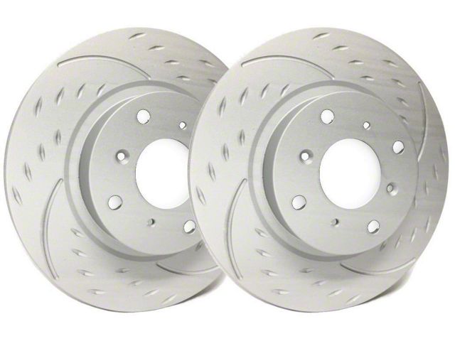 SP Performance Diamond Slot 5-Lug Rotors with Gray ZRC Coating; Rear Pair (97-98 F-150 w/ ABS Brakes; 99-03 F-150)