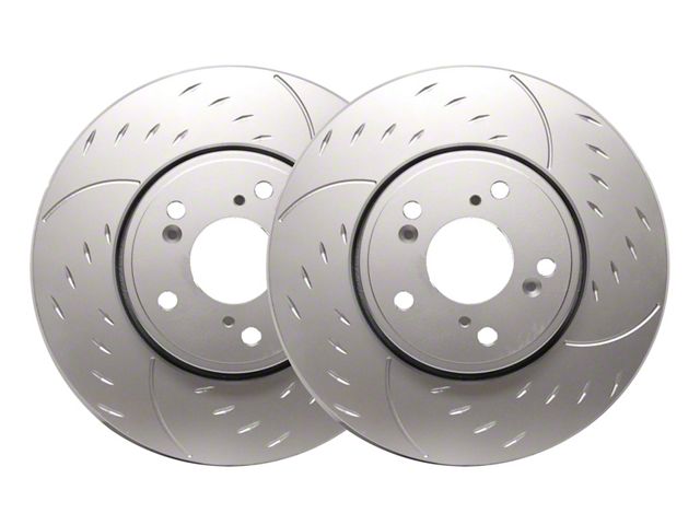 SP Performance Diamond Slot 5-Lug Rotors with Silver ZRC Coated; Front Pair (97-03 4WD F-150)