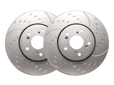 SP Performance Diamond Slot 6-Lug Rotors with Silver ZRC Coated; Front Pair (99-06 Silverado 1500 w/o Rear Drum Brakes)