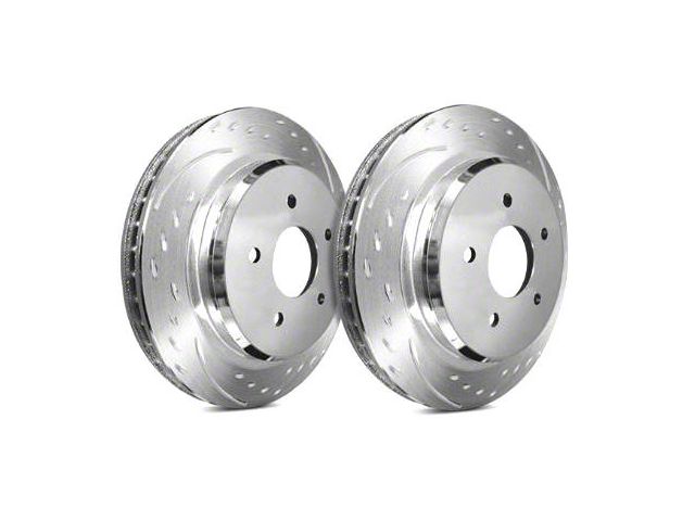 SP Performance Diamond Slot 6-Lug Rotors with Silver Zinc Plating; Rear Pair (99-06 Silverado 1500)