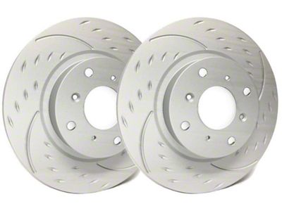 SP Performance Diamond Slot Rotors with Gray ZRC Coating; Front Pair (02-18 RAM 1500)