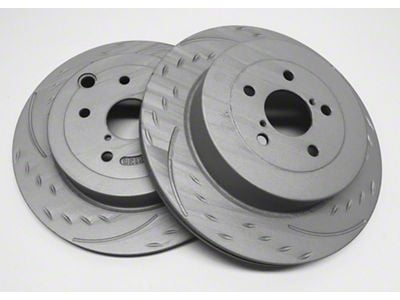 SP Performance Diamond Slot Rotors with Gray ZRC Coating; Front Pair (05-06 Sierra 1500 w/ Rear Drum Brakes; 07-18 Sierra 1500)