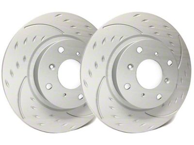 SP Performance Diamond Slot Rotors with Gray ZRC Coating; Front Pair (05-06 Silverado 1500 w/ Rear Drum Brakes; 07-18 Silverado 1500)