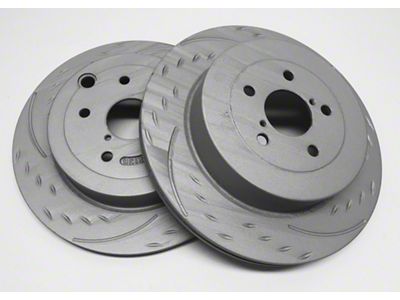 SP Performance Diamond Slot Rotors with Gray ZRC Coating; Rear Pair (07-18 Sierra 1500)