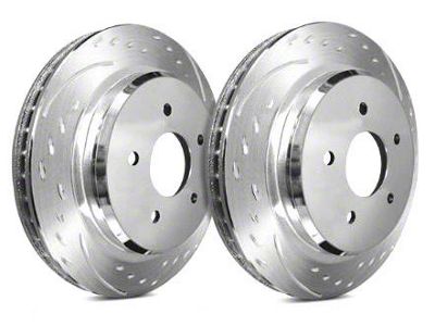 SP Performance Diamond Slot Rotors with Silver Zinc Plating; Front Pair (04-08 4WD F-150)