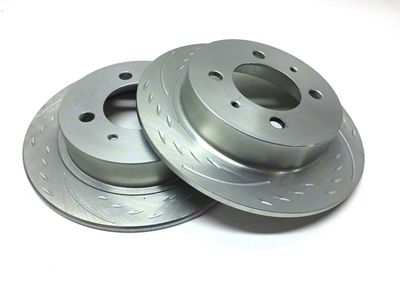SP Performance Diamond Slot Rotors with Silver Zinc Plating; Front Pair (05-06 Sierra 1500 w/ Rear Drum Brakes; 07-18 Sierra 1500)