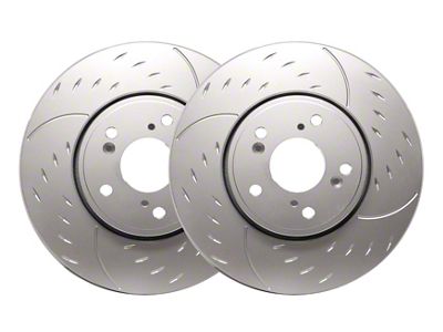 SP Performance Diamond Slot Rotors with Silver ZRC Coating; Front Pair (05-06 Silverado 1500 w/ Rear Drum Brakes; 07-18 Silverado 1500)