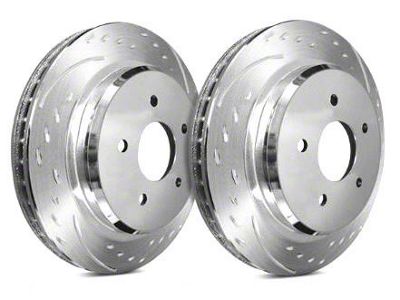 SP Performance Diamond Slot Rotors with Silver Zinc Plating; Rear Pair (04-14 F-150; 15-20 F-150 w/ Manual Parking Brake)